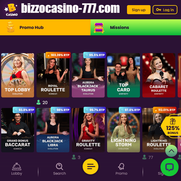 Bizzo Casino ruletka na żywo – przegląd 1