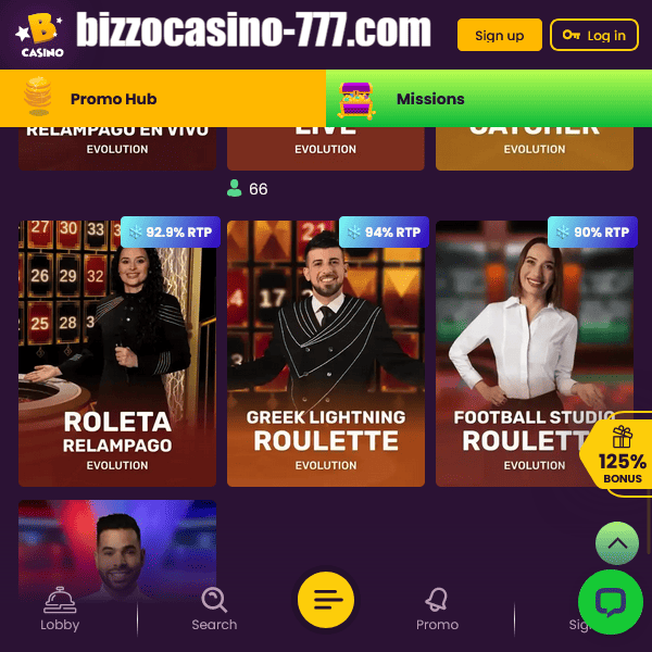 Bizzo Casino ruletka na żywo – przegląd 6